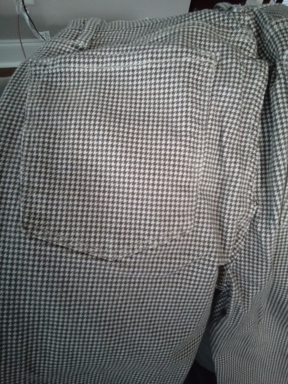 High-Waist Flared Houndstooth Pants - Brown - Picture 3 of 3